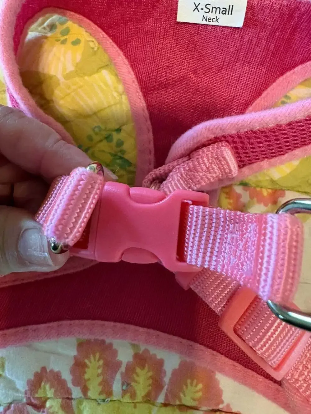 Unbranded Comfort Soft Mesh Adjustable Dog Harness XS Pink & rhinestone collar